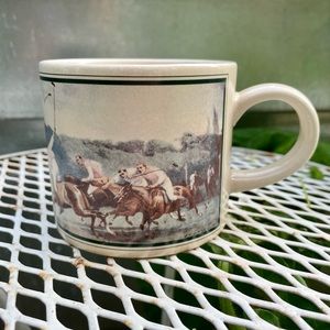 Vintage Polo Ralph Lauren Equestrian Coffee Mug Thoroughbred Horses Shaving Mug